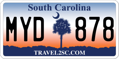 SC license plate MYD878