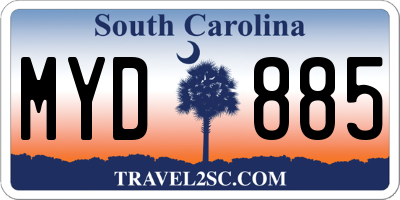 SC license plate MYD885