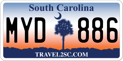 SC license plate MYD886