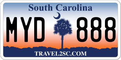 SC license plate MYD888
