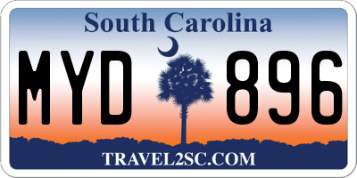 SC license plate MYD896