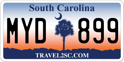 SC license plate MYD899