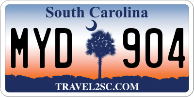 SC license plate MYD904