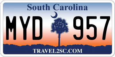 SC license plate MYD957