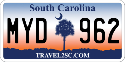 SC license plate MYD962