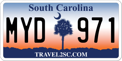 SC license plate MYD971