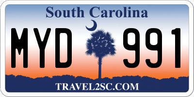 SC license plate MYD991