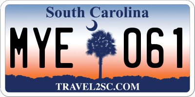 SC license plate MYE061
