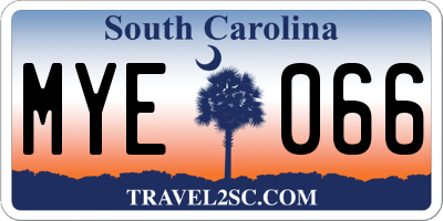 SC license plate MYE066