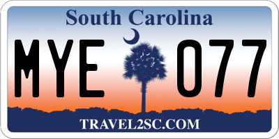 SC license plate MYE077