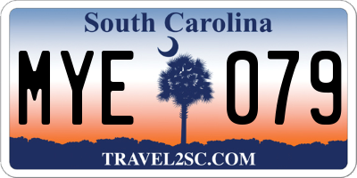 SC license plate MYE079