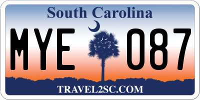 SC license plate MYE087