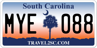 SC license plate MYE088