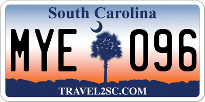SC license plate MYE096