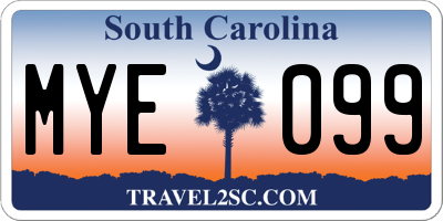 SC license plate MYE099