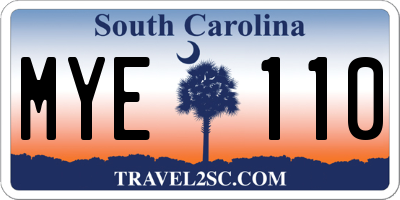 SC license plate MYE110