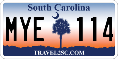 SC license plate MYE114