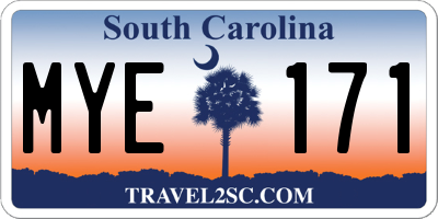 SC license plate MYE171