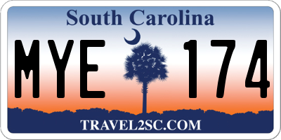 SC license plate MYE174
