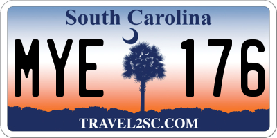 SC license plate MYE176