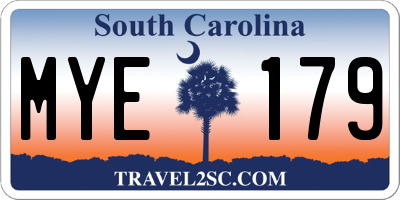 SC license plate MYE179