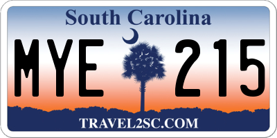 SC license plate MYE215