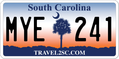SC license plate MYE241