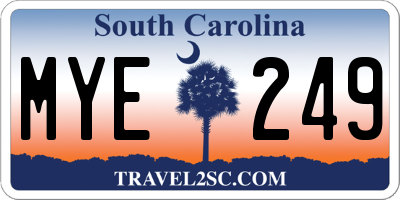 SC license plate MYE249