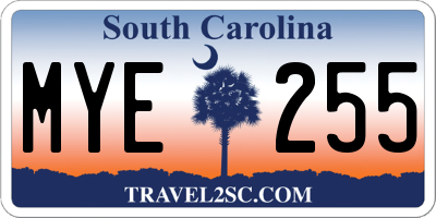 SC license plate MYE255