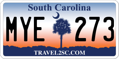 SC license plate MYE273
