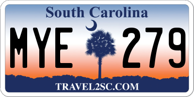 SC license plate MYE279