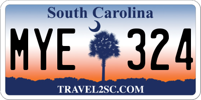 SC license plate MYE324