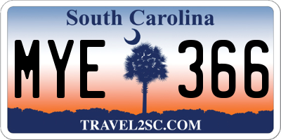 SC license plate MYE366