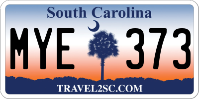 SC license plate MYE373