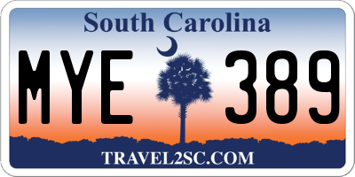 SC license plate MYE389
