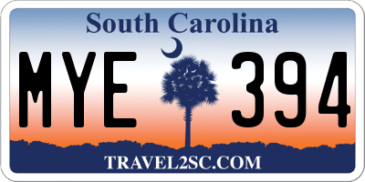 SC license plate MYE394