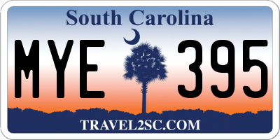 SC license plate MYE395
