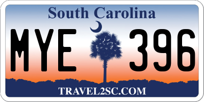 SC license plate MYE396