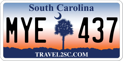 SC license plate MYE437