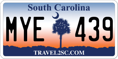SC license plate MYE439