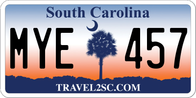 SC license plate MYE457