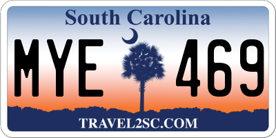 SC license plate MYE469
