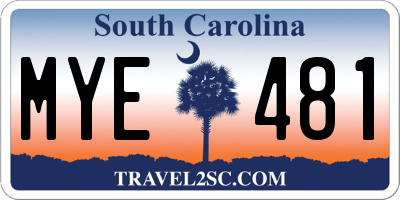 SC license plate MYE481