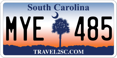 SC license plate MYE485