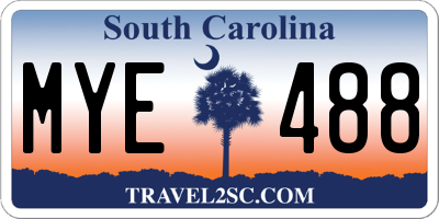 SC license plate MYE488
