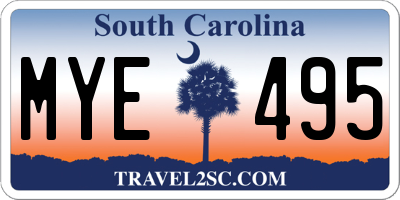 SC license plate MYE495