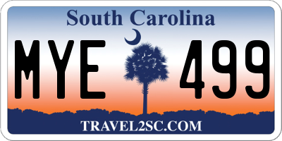 SC license plate MYE499