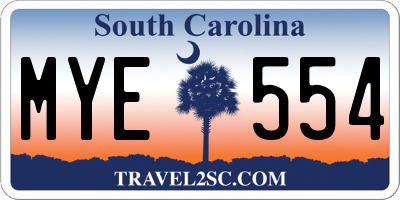 SC license plate MYE554