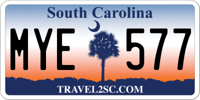 SC license plate MYE577