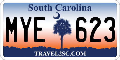 SC license plate MYE623